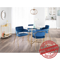 Lumisource CH-NAPOLI AUVBU2 Napoli Contemporary Chair in Gold Metal and Blue Velvet - Set of 2